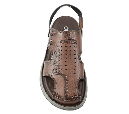 Sandale casual, barbati, OTTER FM60003A, maro, piele naturala